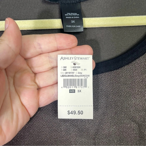 Womens Ashley Stewart Size 3X Brown Beaded NWT Floral - Picture 4 of 6